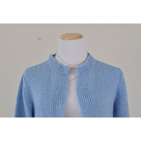 Vintage Powder Blue‎ Granny Sweater | 80s acrylic sweater size S - Picture 5 of 10